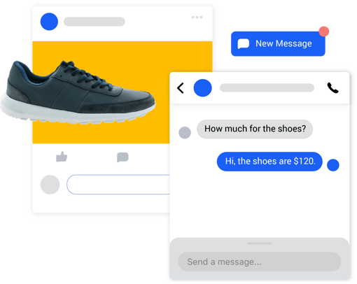 Shoppers from facebook comments A shoe shopping conversation triggered from facebook comments