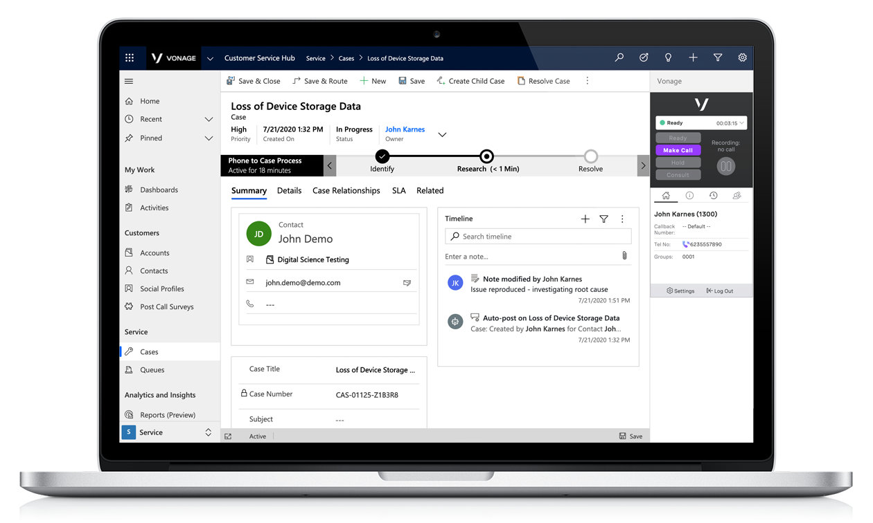 通話履歴と記録 Microsoft Dynamics 365 Service Hub